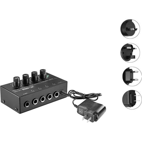 Headphone Amplifier HA400 Ultra-compact 4 Channels Mini Audio Stereo Headphone Amplifier with Power EU AU UK US Adapter