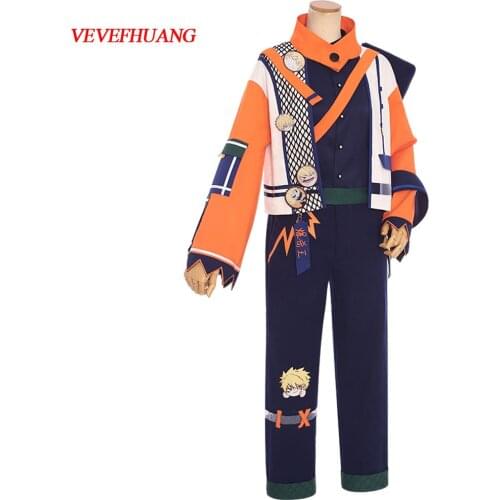 VEVEFHUANG Anime My Hero Academia Bakugou katsuki Todoroki Gothic Uniform Daily Casual Suit Cosplay Costume For Men Halloween