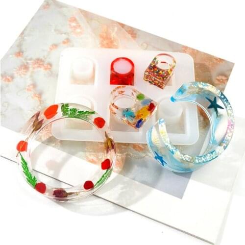 1pcs Ring Bracelet Casting Silicone Mould Kit Epoxy Resin Art Crafts Making Tools C Type Ring Bracelet Silicone Mold