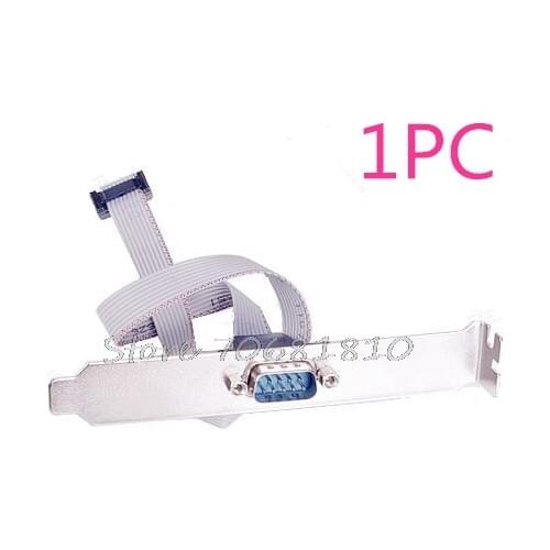 1Pc Serial 9 Pin DB9 RS232 Motherboard Com Port Ribbon Cable Connector Bracket New Drop Shipping