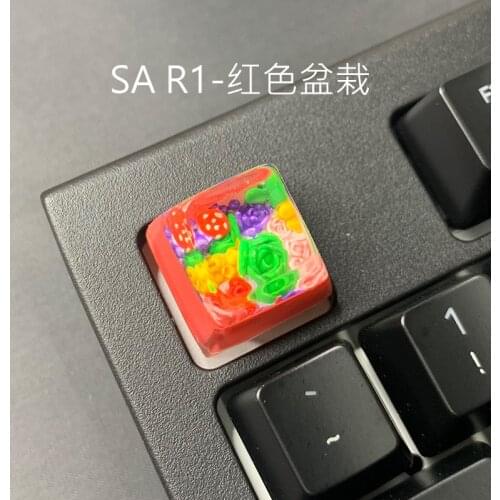 1pc succulent plants Resin Keycaps For Cherry Mx Switch Mechanical Gaming Keyboard Keycaps Replace Hand Potted plants sa Keycap