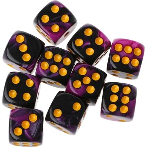 10pcs Six Sided 12mm Transparent Cube Round Corner Portable Table Playing Games