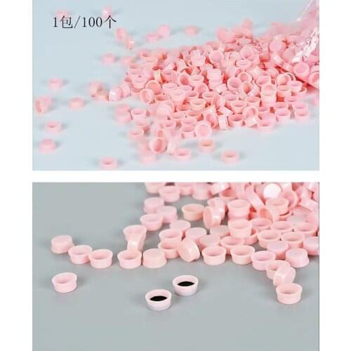 Shallow False Eyelash Extension cup 100pcs Disposable No Separator Glue Ring Permanent Ring Ink Container/Cup For INK