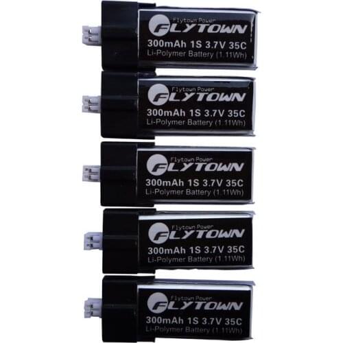 5PCS Flytown 300mAh 3.7V 35C-70C Lipo battery for EFLITE Blade mCPX FBL100, Nano QX 3D Helicopter Drone Quadcopter parts