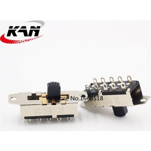 50pcs SS-24H06 10-pin toggle switch 4-speed vertical in-line sliding switch power supply 4-speed high-current switch