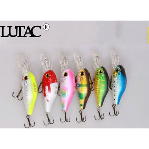 6 pcs mixed color crankbait hard lures fishing 55mm 11g wholesale price artificial hard bait crank lures