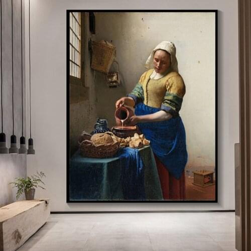 Famous Painting "The Milkmaid" 5D DIY Diamond Painting Full Square and Round Diamond Embroidery Sale Picture of Rhinestones