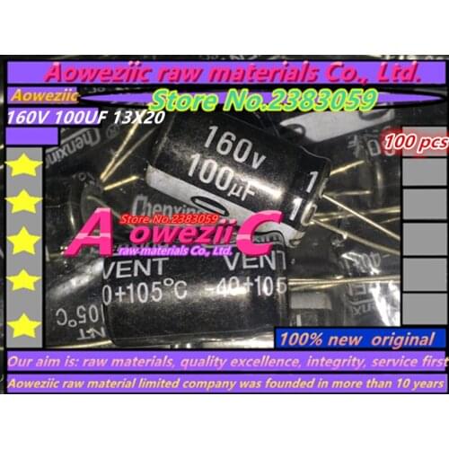Aoweziic 100 PCS 160V 100UF 13X20 high frequency low resistance electrolytic capacitor 100UF 160V 13*20