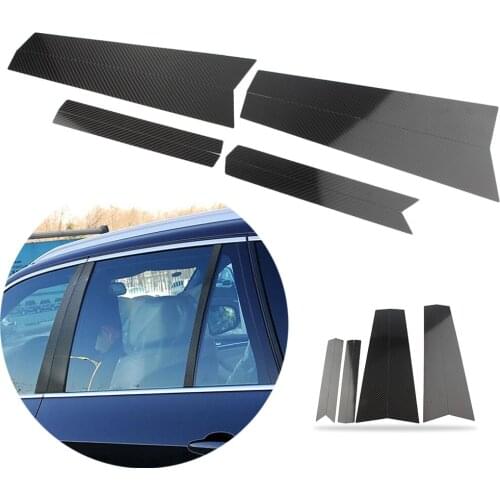 Car Window B Pillar Trim Cover For BMW X Series X6 2014 2015 2016 2017 2018 8Pcs/Set Carbon Fiber