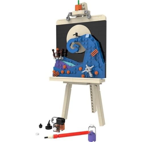 MOC Christmas Halloween Animation Skull Horror Night Decoration Art Building Block Outdoor Sketchpad Model Boys Toys