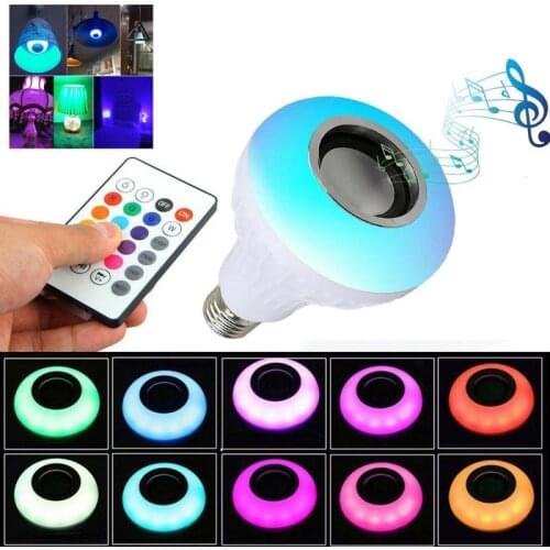Bluetooth Bulb RGB Remote Control Bluetooth Music Lamp LED Smart Bulb WiFi Colorful Music Bulb Stage Light for Home Spotlight