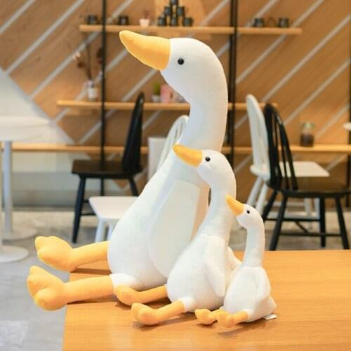 Simulation Fluffy Duck Plush Toy Cute Animal Popular Stuffed Swan Dolls Fashion Kids Plush Toy for Girls Birthday Christmas Gift