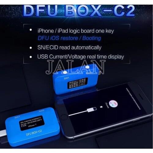 JC DFU BOX-C2 For Restoring Rebooting ISo Instantly SN/ECID/MODEL Information Reading USB Current/voltage Display