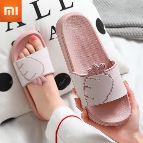 Xiaomi Summer Leisure Slippers Bathroom Non-slip Couple Flat Shoes Cartoon Radish Thick-soled Soft Comfortable EVA Slipper