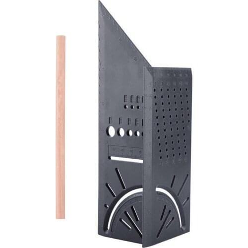 Multi-Function Square 45 Degree 90 Degree Ruler 3D Woodworking Stop Type Gauge Stop Point Ruler Angle Measurement Square Ruler