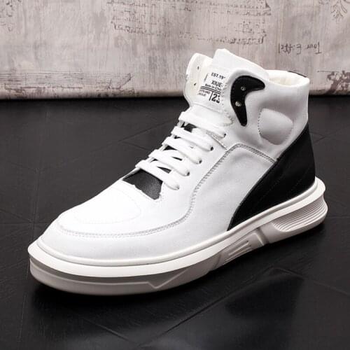 Stephoes Men Fashion Casual Ankle Boots Spring Autumn Luxury Designer Thick Bottom Youth Trending High Top Youth Trending Shoes