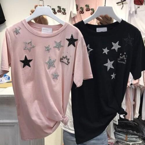 Pack of 6 Star Design Rhinestone Patch for Clothing Bag Backpack Sweater Decor