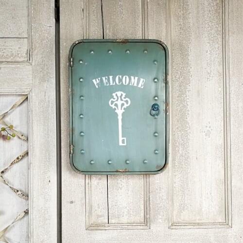 Wall mounted metal handcrafted retro industrial vintage key box