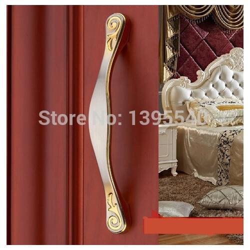 New 64mm Brush Modern Cabinet Drawer Handles Knobs Furniture Solid Handles Cupboard Closet Handle Pulls Bars Golden Silver Knob