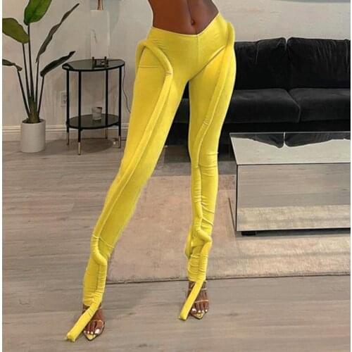 2021 New Spring Autumn Women Long Skinny Pants Casual Ladies High Wasit Push Up Knit Leggings Fashion Womens Knitted Long Pants