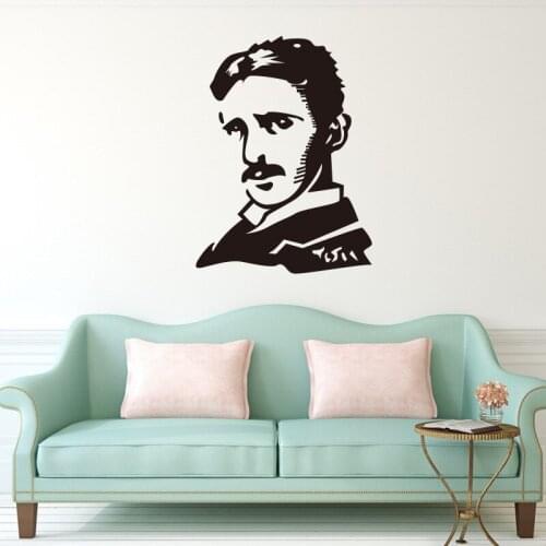 New scientist Nikola Tesla vinyl wall decal stickers home decor famous people diy art mural wallpaper