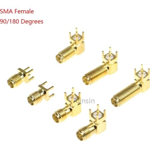 10PCS SMA KE/KHD/KWE RF Adapter Female jack connector Right Angle/Straight Solder type Antenna CONNECTOR PCB Mount 17MM 20/23 MM