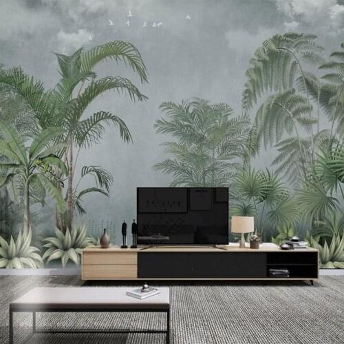Custom Photo Wallpaper European Style Retro 3D Tropical Rainforest Plant Forest Mural Living Room Bedroom Home Decor Wallpapers