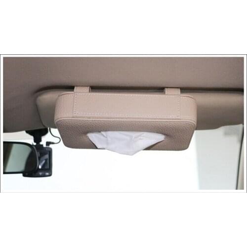 Luxury PU leather Hanging tissue box pumping tray ceiling skylight type tissue box for car napkin holder PZJH007