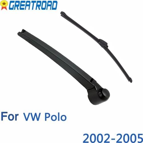 Wiper 13" Rear Wiper Blade & Arm Set Kit For VW Polo 2002 2003 2004 2005 Windshield Windscreen Rear Window