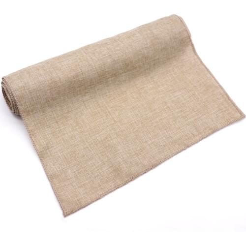 Gray Khaki Burlap Table Runner Jute Imitated Linen Tablecloth Rustic Wedding Party Banquet Decoration Home Textiles Overlay