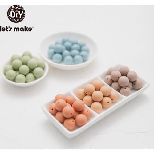 Lets Make 10PCS 12mm/15mm/20mm Silicone Beads Baby Silicone Necklace Accessory Food Grade Free BPA DIY Necklace Pendant