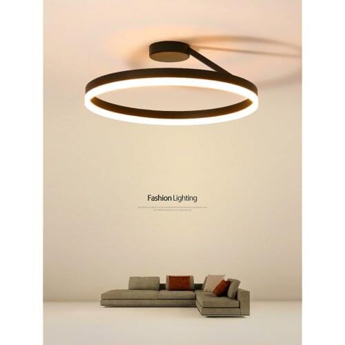 Modern Living Room LED Ceiling Lamp Lighting Nordic Single Circle White/Black Round Dining Ceiling Light Bedroom Decorative Lamp