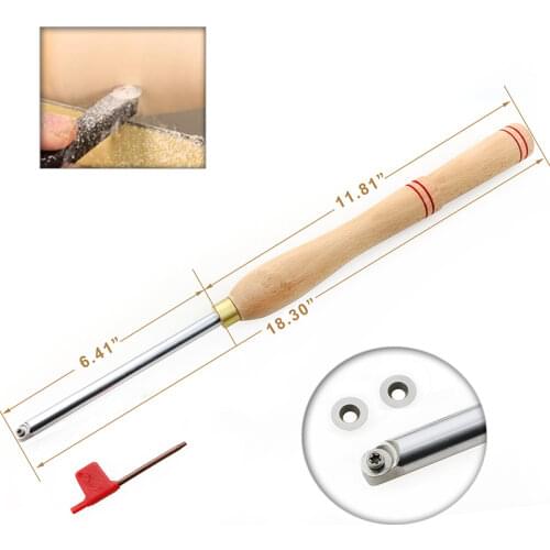 Wood Turning Lathe Finisher Hand Tool for Woodworking Matched with 2pcs 12mm Round Carbide Cutter Inserts