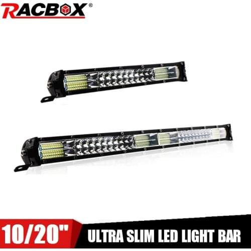 Ultra Slim Dual Row Led Light Bar 10 20 inch Led Work Light Flood Spot Combo Lamp for Lada Offroad ATV SUV UTV UAZ UTE 12V 24V