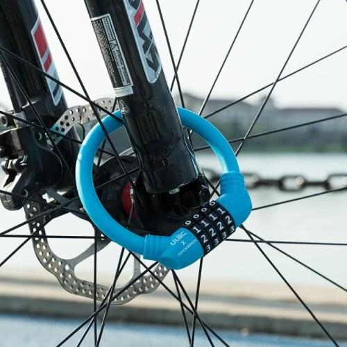 ROCKBROS Bike Lock Electric Bicycle Ring Lock Anti-theft Cable Lock Portable Mini MTB Road Bike Safety Locks Password Lock