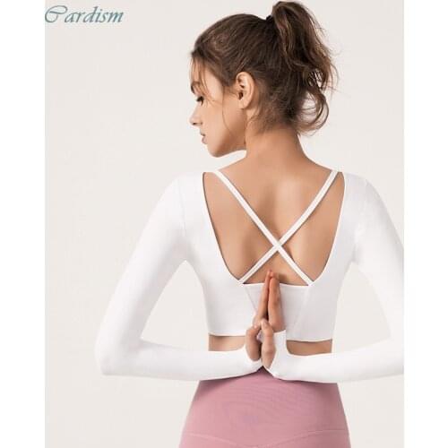 Cardism Womens Top Bra Sport T Shirt Gym Sports Bras For Women Crop Top For Fitness Underwear Female Cross Back Bralette