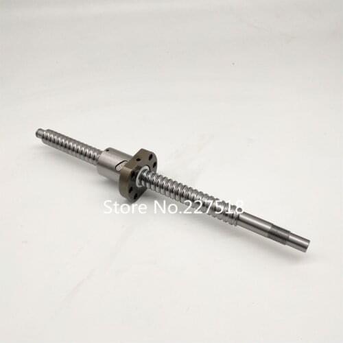1pc 20mm Ball Screw Rolled C7 ballscrew 2005 SFU2005 750mm BK15 BF15 end processing+1pc SFU2005 METAL DEFLECTOR Ballscrew nut