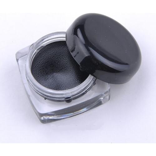 1Pcs Black Waterproof Smooth Eye Liner Long-lasting Eyeliner Gel Make up Cosmetic + Brush Makeup Set Kit