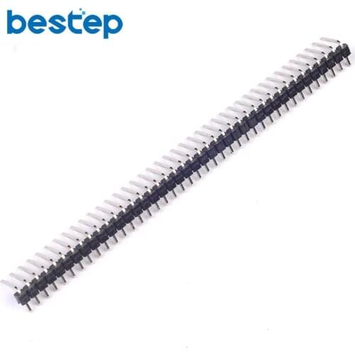 10PCS 40Pin 40P 2.54mm Right Angle Single Row Pin Header Curved Needle