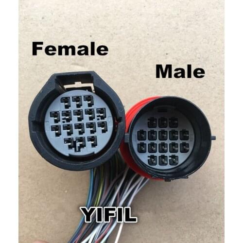 16 Pin/Way Male Female Headlight Connector Plug Wire Cable Pigtail For Land Rover Discovery 3 4 Jaguar Range Rover Freelander 2