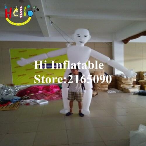 3.5 m high lovely inflatable led lighted man character puppet