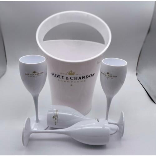 Champagne White Gold Letter Acrylic Goblets Glasses with 3L Ice Bucket Party Wine Glass