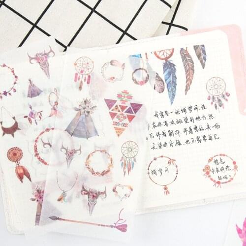 6pcs/lot Paper Indians style catch dream Stationery Sticker Cartoon For Planner Scrpbooking Diary School Office Supplies Gift