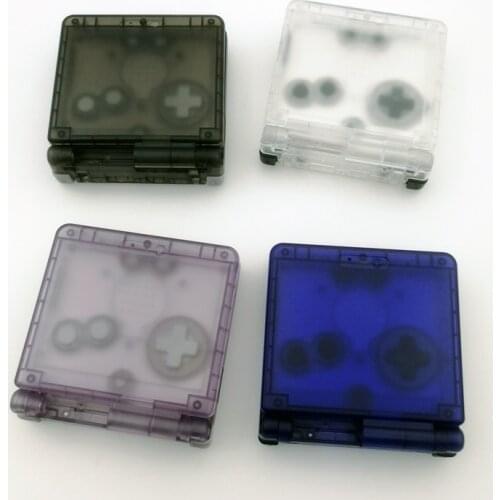 Transparent Clear White Clear black Clear blue Clear purple For GameBoy Advance SP Shell For GBA SP console Housing Case Cover