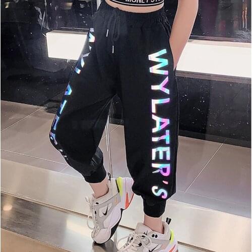 Kids Casual Pants Spring Summer Sweatpants 2021 Version Of The Big Childrens Reflective Harem Pants Girls Fashion Sports Pants
