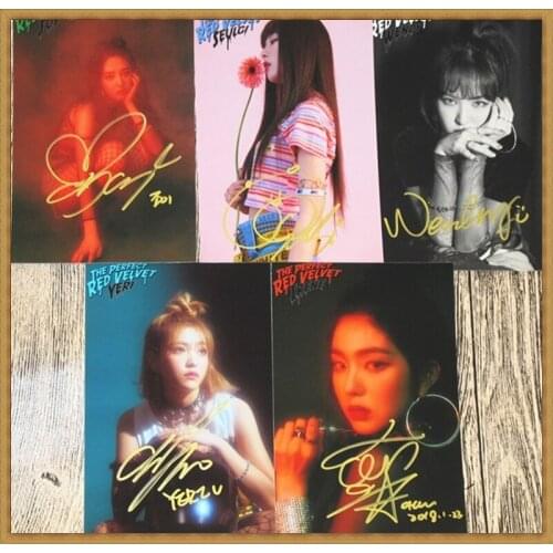 Hand signed THE PERFECT RED VELVET autographed photo 5 photos set K-POP 6 inches free shipping 022018B