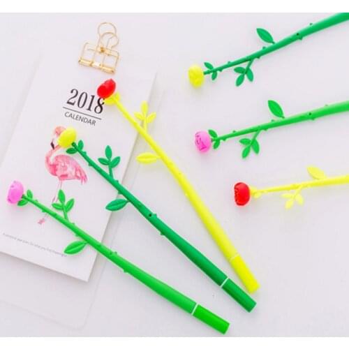 1pcs/lot Creative Cute Cartoon Simulation Flower Gel Pen 3 Colors Random 0.38mm School And Office Supplies
