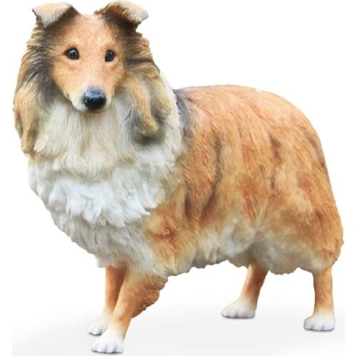 JJM Shetland Sheepdog Pet Animal Figure Model Toy Collector Decor Kid Gift Resin
