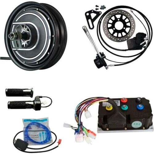 QSMOTOR 10inch 7000W 70H V4 Hub Motor Conversion Kits Max. speed 120kph for Electric Motorcycle Scooter