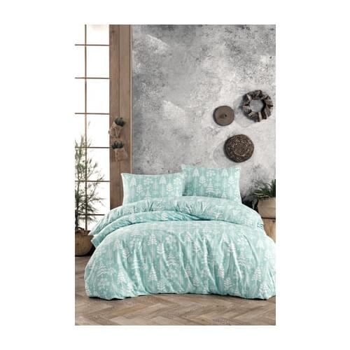 Green Xmas design double sıze 200x220cm beddıng set 4 PCS 100% Ranforce cotton